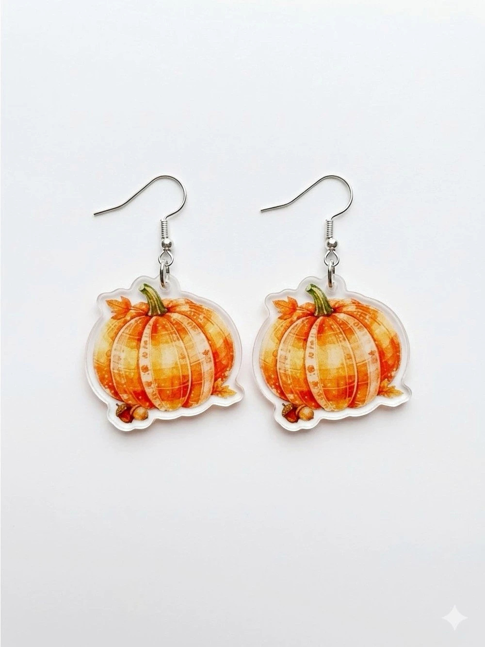 Pumpkin Earrings in Orange & White